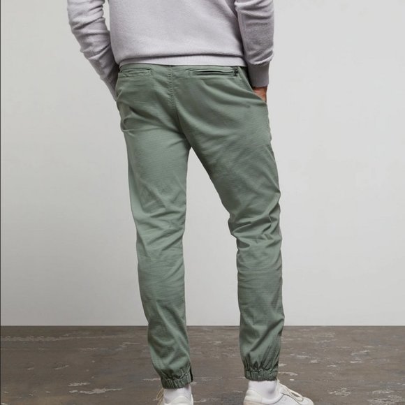Onia All Terrain Cotton Stretch Ripstop Joggers in Sea Moss Green Size M - Picture 2 of 13